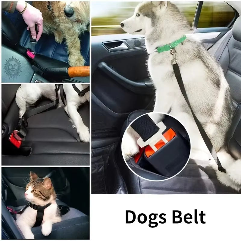 Adjustable Harness and Leash Cat Dog Car Seat Belt Pet Seat Vehicle Dog Harness Lead Clip Tractioncar Travel Supplies for Dogs